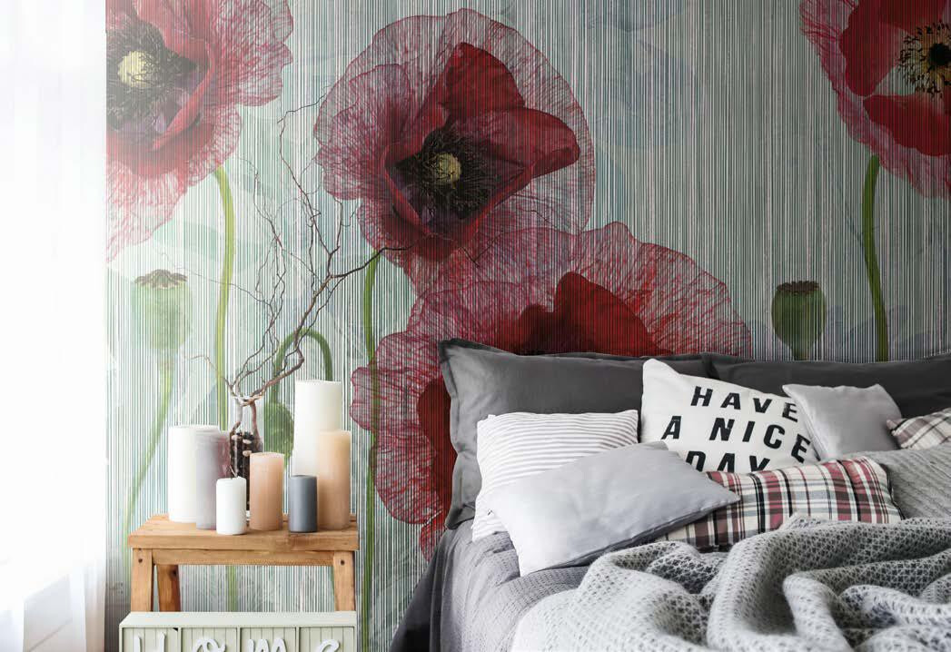 textile - papaver 罌粟花